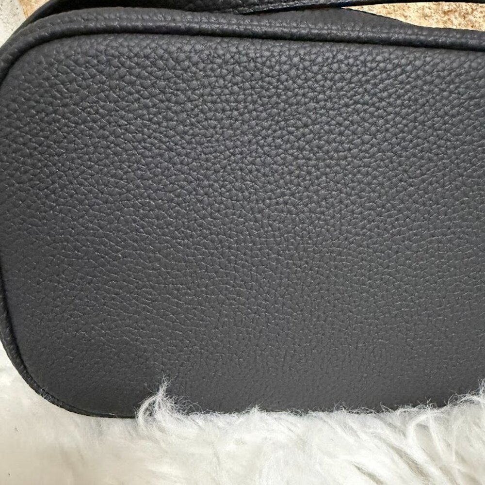 Textured Black Crossbody Camera Bag with Tassel Accent - Picture 7 of 9